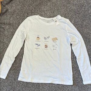 LOFT White Long Sleeve Graphic Tee